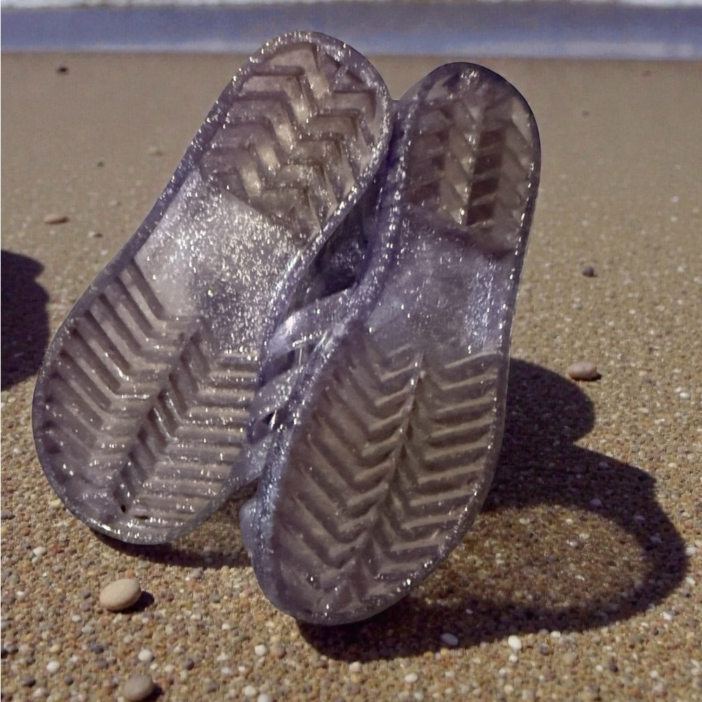 Kids Jelly Glitter Purple Sandals - Picture 3 of 8